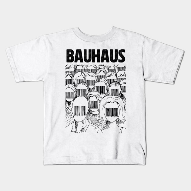 Barcode face Bauhaus Kids T-Shirt by adima